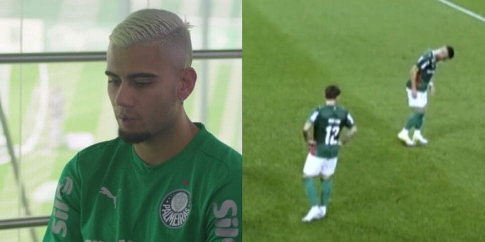 Andreas Pereira estragando a marca do pênalti (Reprodução: Youtube / André Hernan)