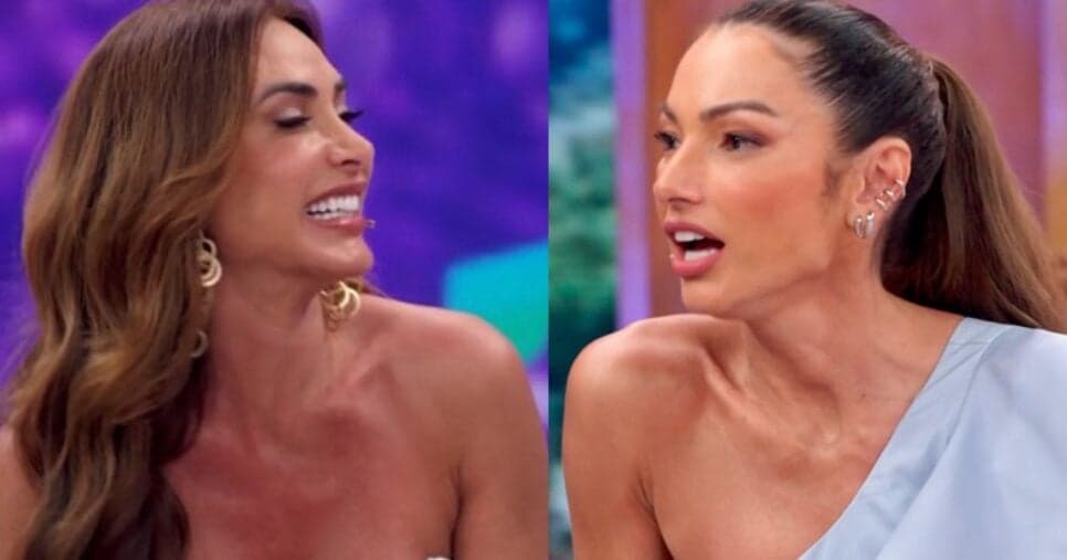 Nicole Bahls faz pergunta íntima e Patrícia Poeta retruca no Encontro: "Quer sentar aqui?"