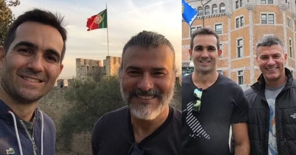 Leonardo Vieira, de Senhora do Destino, com o marido, Leandro Fonseca (Foto: Reprodução / Instagram / Montagem TV Foco)