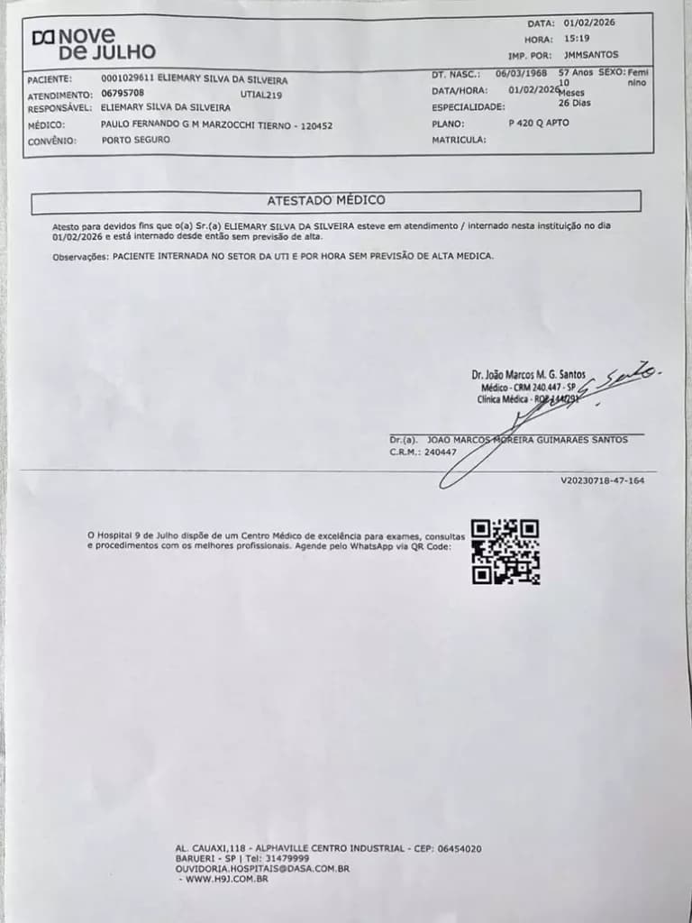 Mara Maravilha compartilhou o boletim médico que confirma sua internação na UTI (Foto: Reprodução / Instagram)