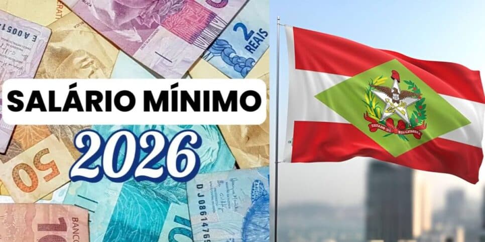 Salário mínimo em Santa Catarina 2026 (Reprodução: Montagem TV Foco)