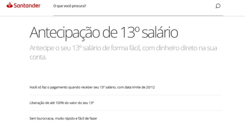 Comunicado disponível no site do Santander (Reprodução: Divulgação)