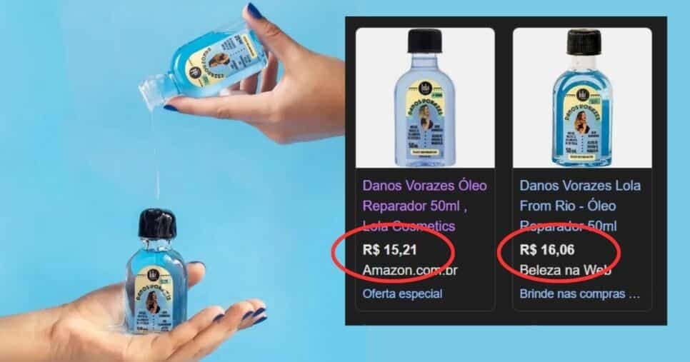 Óleo Danos Vorazes 50 ml- Na promoção chega a R$15 (Foto Reprodução/Montagem/Lennita/Google Shopping/Lola) Óleo Danos Vorazes 50 ml- Na promoção chega a R$15 (Foto Reprodução/Montagem/Lennita/Google Shopping/Lola)