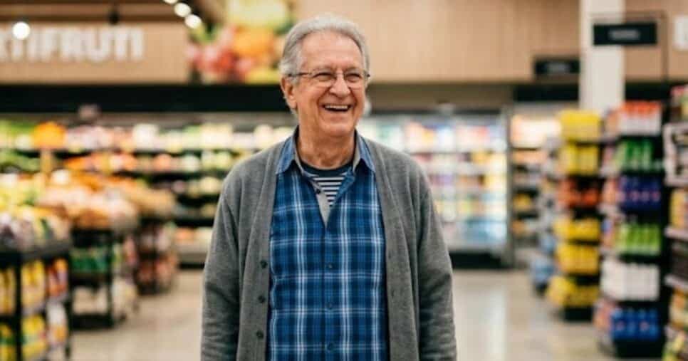 Lei em vigor: Idosos garantem benefício além da aposentadoria no INSS em supermercados