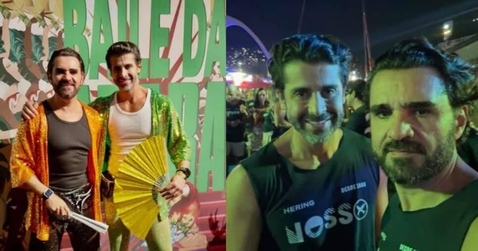 Cliques de Marcelo Cosme com seu marido curtindo o Carnaval publicadas nas redes sociais (Foto Reprodução/Instagram/@mcosme)