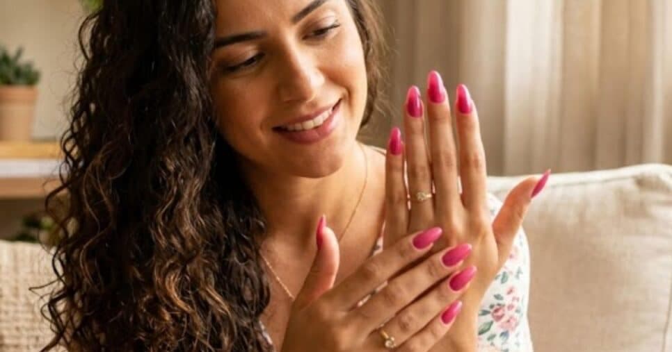 Ilustração modelo com unhas grandes (Foto: Montagem TV Foco/ GMN)