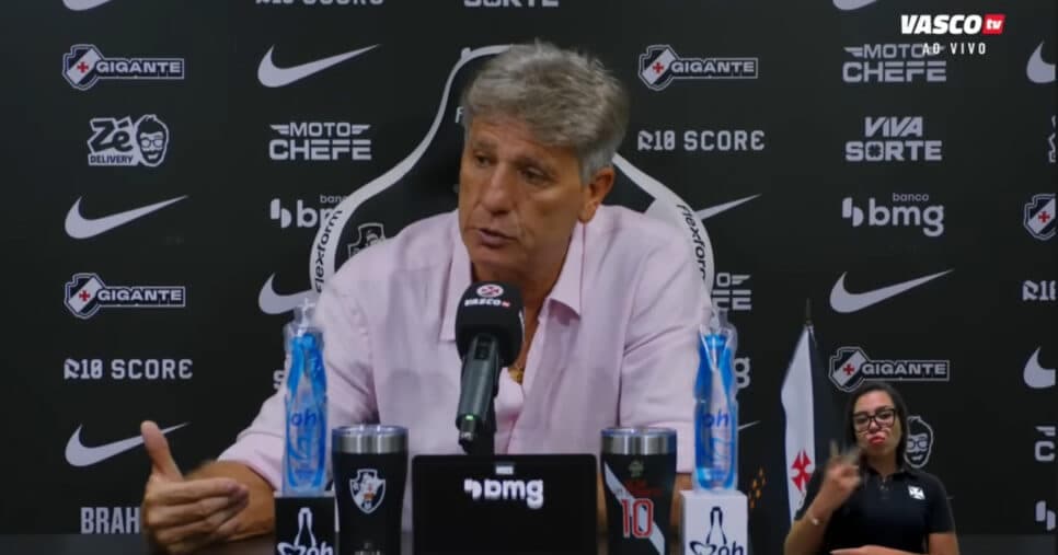 Renato Gaúcho é comunicado sobre perda de atacante de R$ 66M no Vasco
