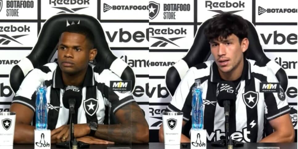 Junior Santos (jogador da esquerda) ao lado de Ferraresi no Botafogo (Reprodução: Youtube)