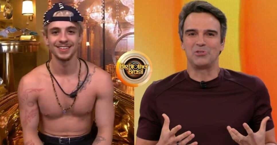 Tadeu Schmidt reage após ser chamado de safado por Juliano e retruca brother no confessionário
