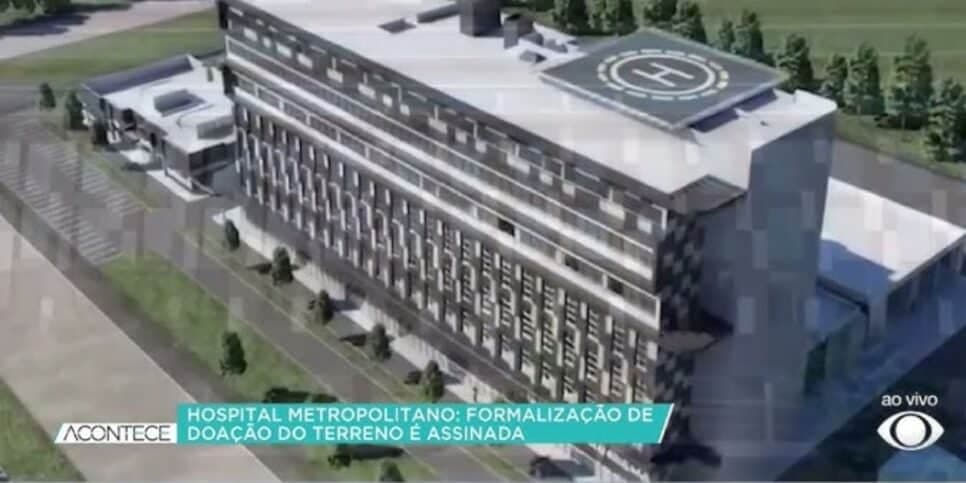 Tarcísio formalizou doação de terreno para hospital em Campinas (Reprodução: Band)