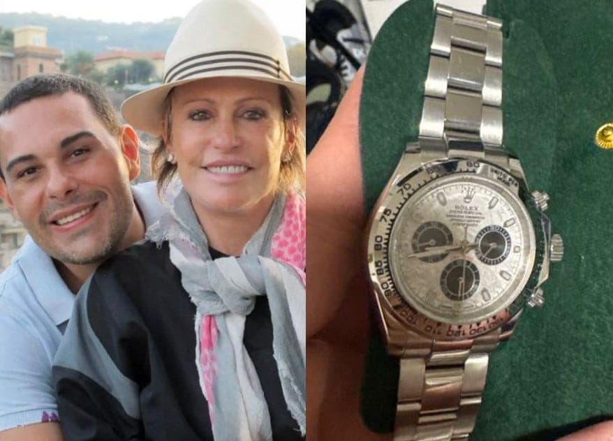 Marcelo Frisoni e Ana Maria Braga e relógio da polêmica (Foto: Reprodução / Instagram)
