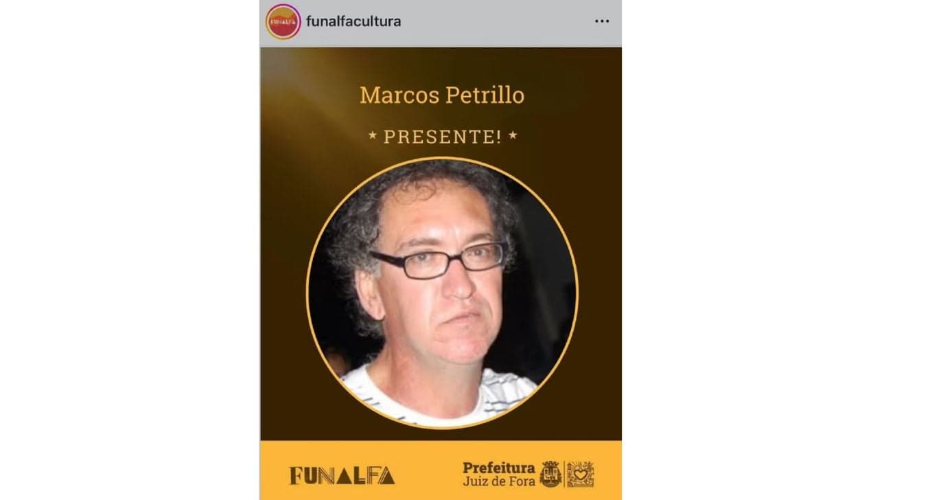 Anúncio da morte de Marcos Petrillo (Foto: Reprodução / Instagram / Globo)