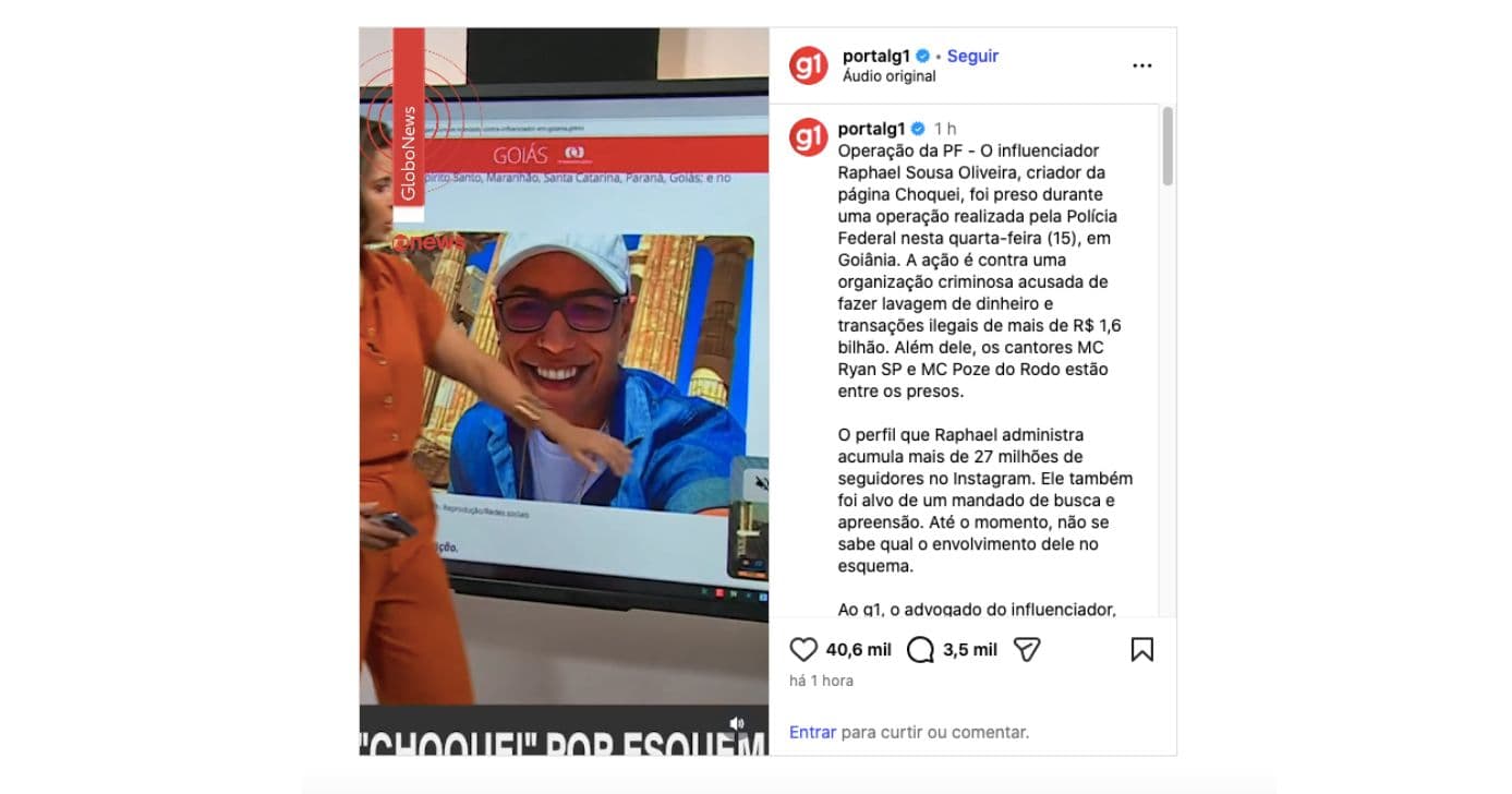 Camila Bomfim dá notícia sobre prisão de Raphael Sousa (Foto: Reprodução / Globo / Instagram)