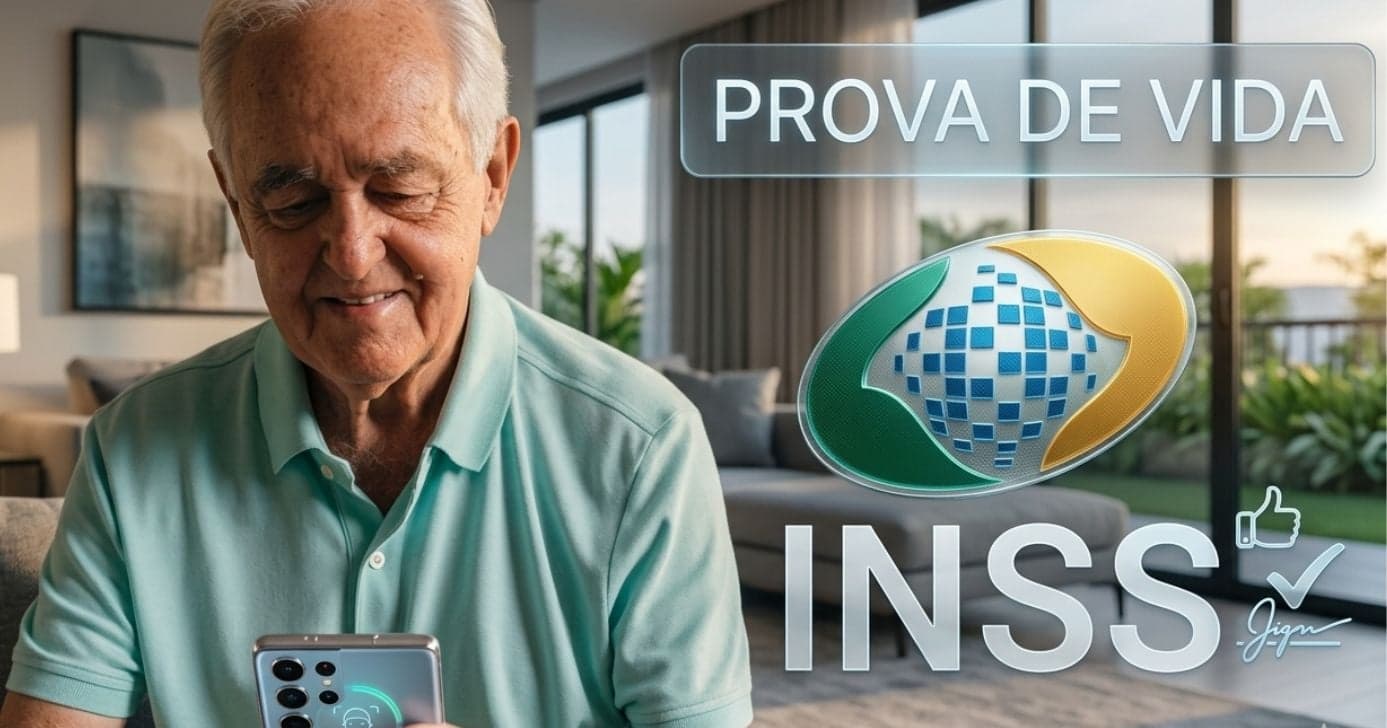 Ilustração Prova de Vida INSS (Foto: Montagem TV Foco / GMN / Canva)