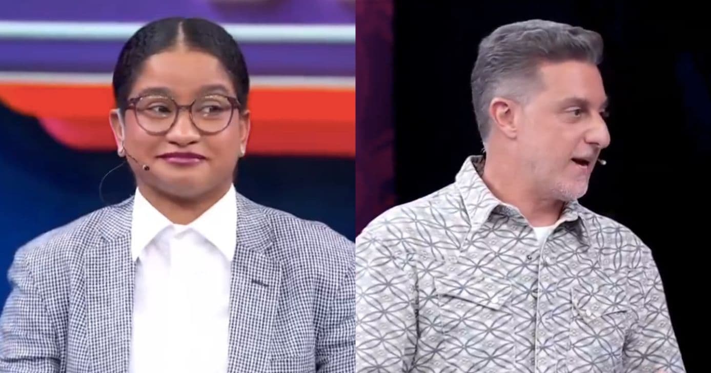 Milena e Luciano Huck no Domingão (Fotos: Reproduções / Globo)