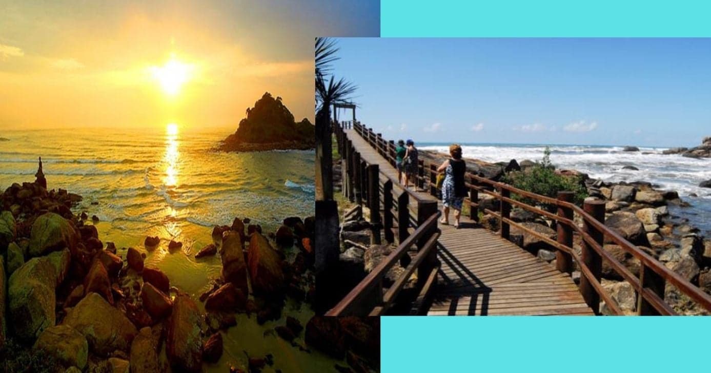 Praia dos sonhos/Praia dos pescadores (Foto Reprodução/Montagem/Lennita/TV Foco/Canva/Prefeitura de Itanhaém/Google Fotos)