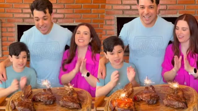 Campeão do BBB15 comemora aniversário com bolo de carne (Foto: Reprodução / Instagram)
