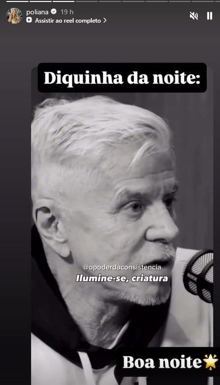 Poliana Rocha com sua "diquinha da noite" (Foto: Reprodução / Instagram)
