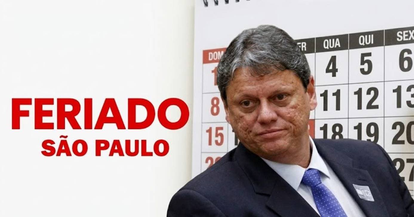 Tarcísio já sabe: Feriado prolongado é comunicado em cidade em SP sexta (24/04)