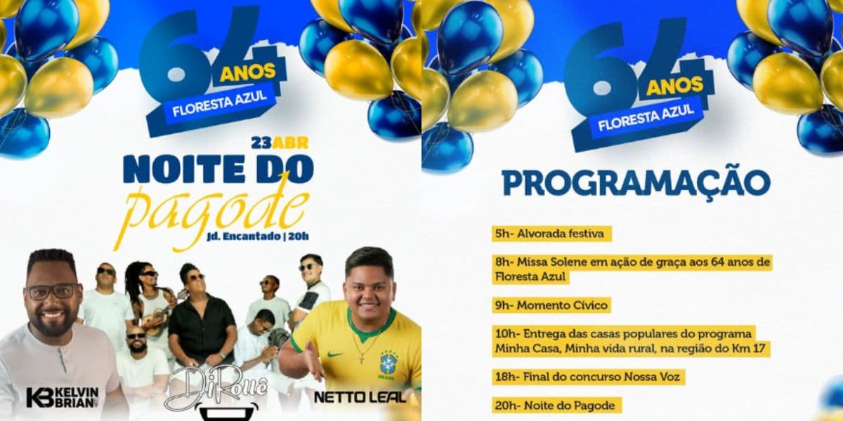 Eventos confirmados em Floresta Azul, na Bahia (Reprodução: Instagram)
