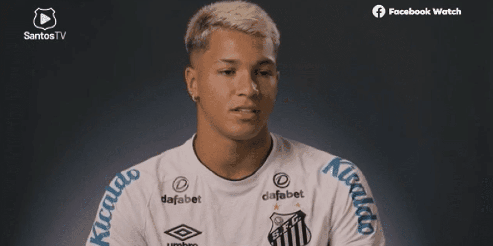 Flamengo quer contratar Marcos Leonardo, ex-Santos (Foto: Reprodução/ YouTube/ Santos TV)