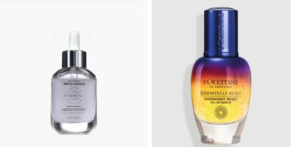 Solução Vitamina C Facial e Sérum Immortelle Overnight Reset (Reprodução: Divulgação)