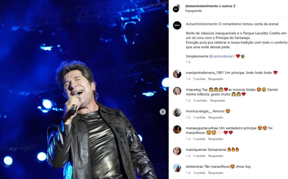 Show de Daniel teve tragédia (Foto: Reprodução / Instagram Dut’s Entretenimento)

