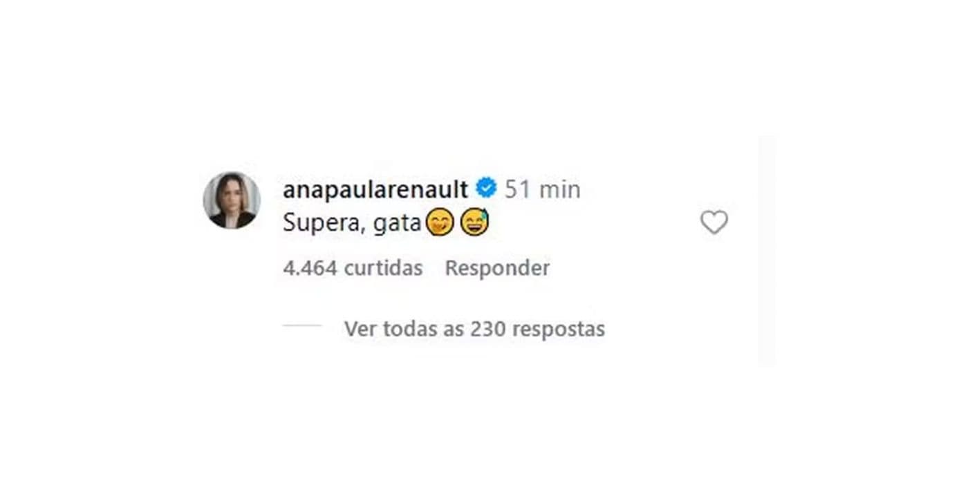 Comentário de Ana Paula Renault (Foto: Reprodução / Instagram) 