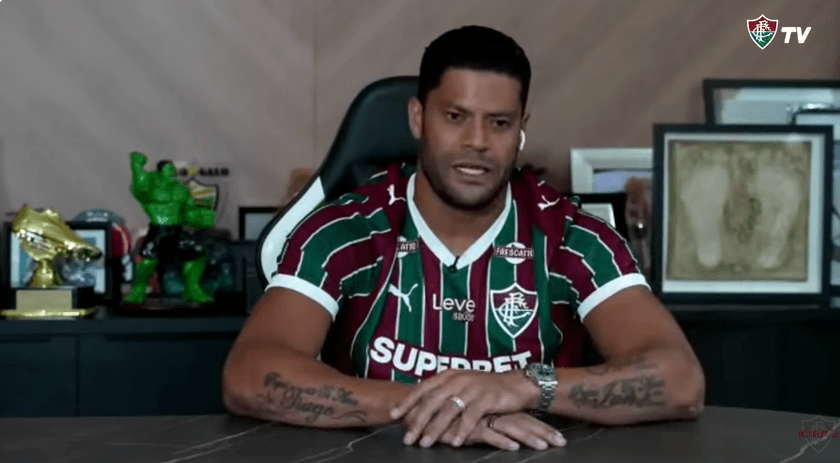Hulk está em seu novo clube (Foto: Fluminense TV)