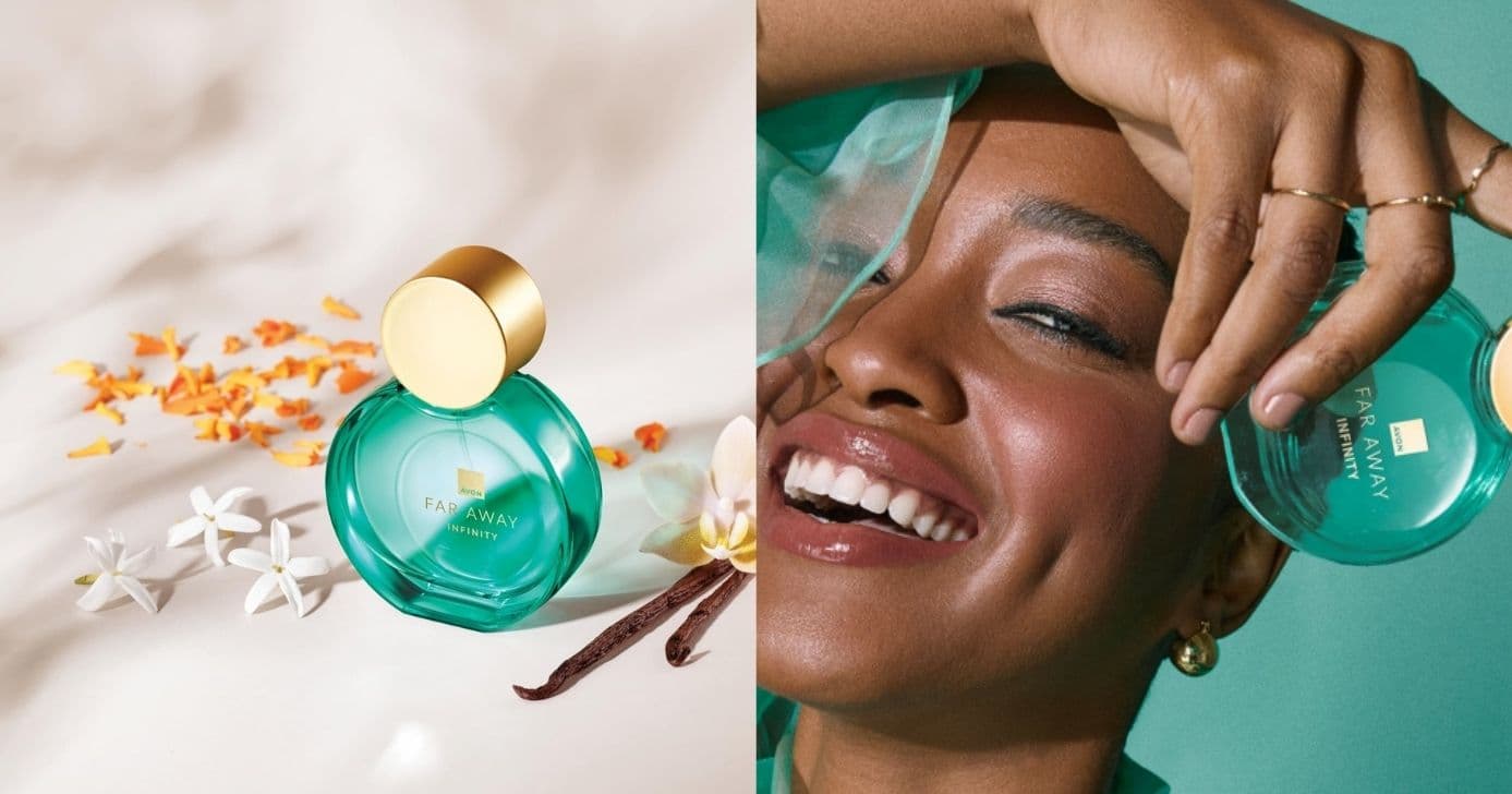 Avon Far Away Infinity (Foto Reprodução/Montagem/Lennita/Tv Foco/Canva/AVON)