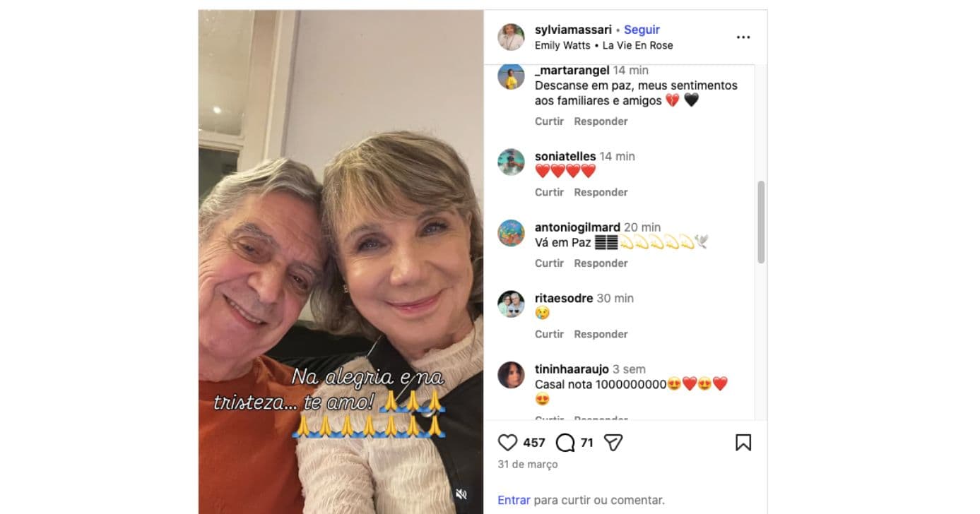 Guto Graça Mello e Sylvia Massari (Foto: Reprodução / Instagram) 