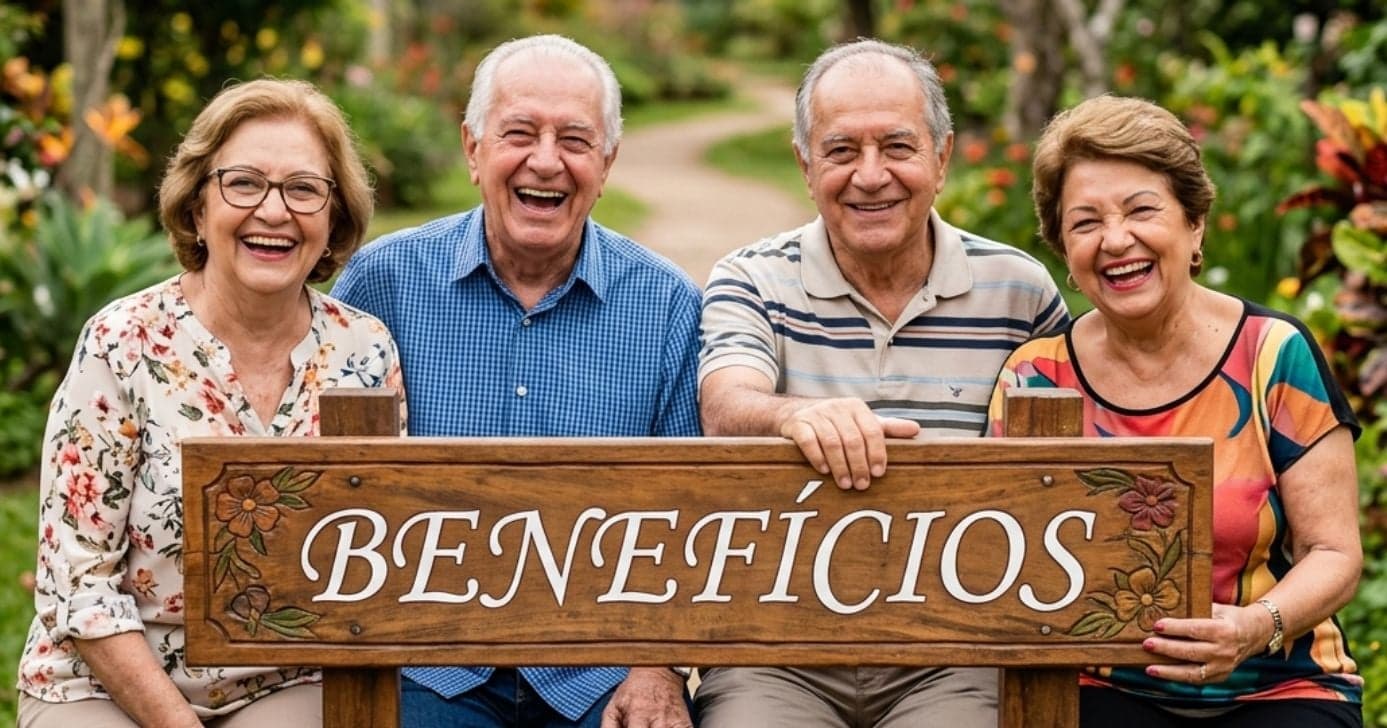 Ilustração idosos e benefícios inss (Foto: Montagem TV Foco / GMN)