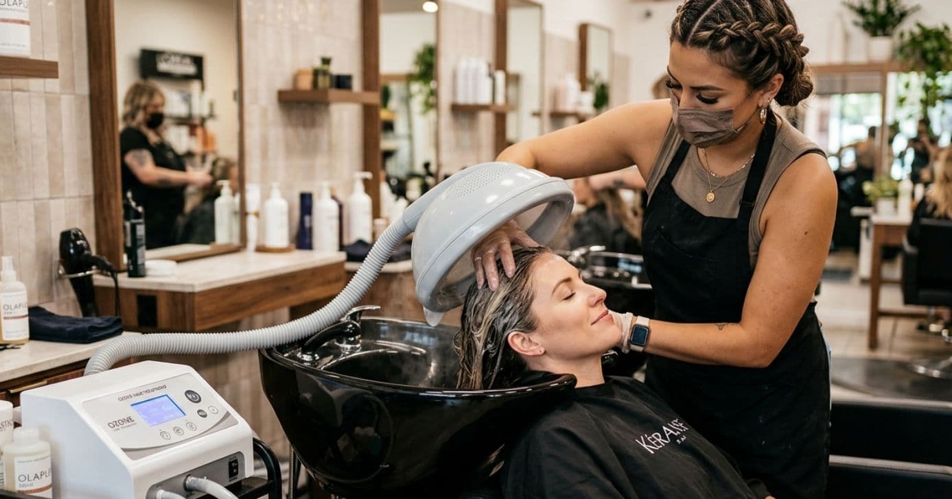 Ilustração tratamento com ozônio no cabelo (Foto: Montagem TV Foco / GMN)