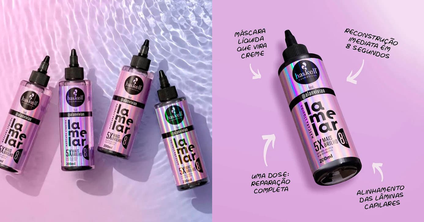 Máscara Líquida Lamelar Haskell 200ML para cabelo (Foto: Reprodução) 