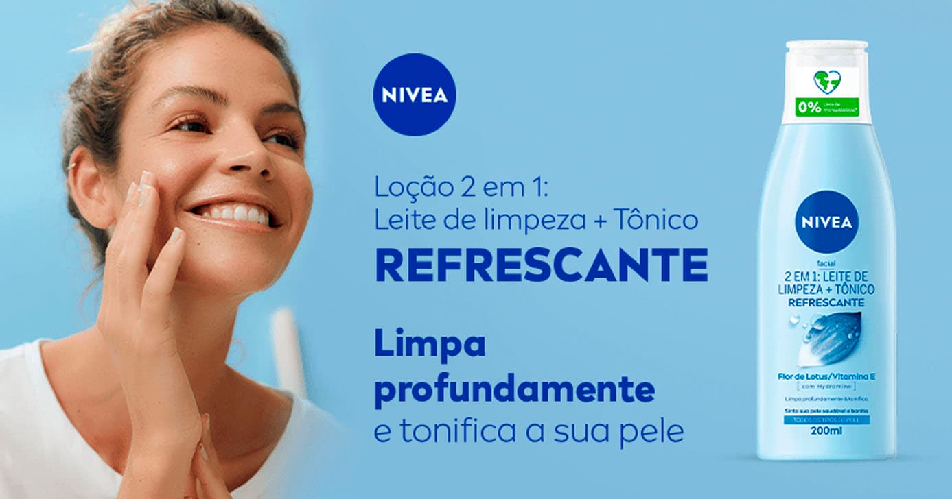 NIVEA - Loção 2 em 1 Leite de limpeza + Tônico 200 ml (Foto: Reprodução)