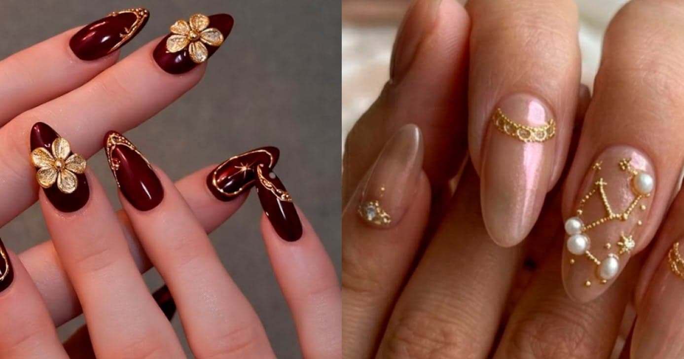 Unhas com joias (Foto; Reprodução) Unhas com joias (Foto; Reprodução)