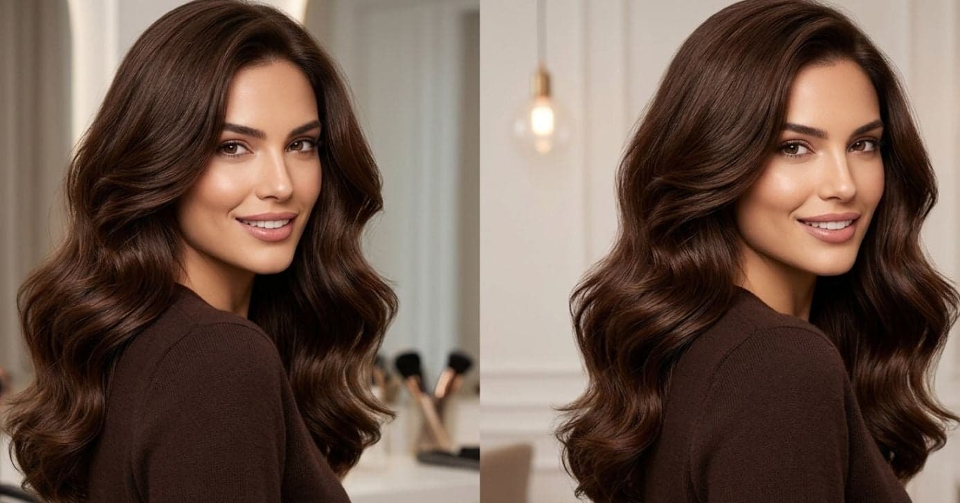 Ilustração modelo com cor de cabelo chocolate intenso (Foto: Montagem TV Foco / GMN)