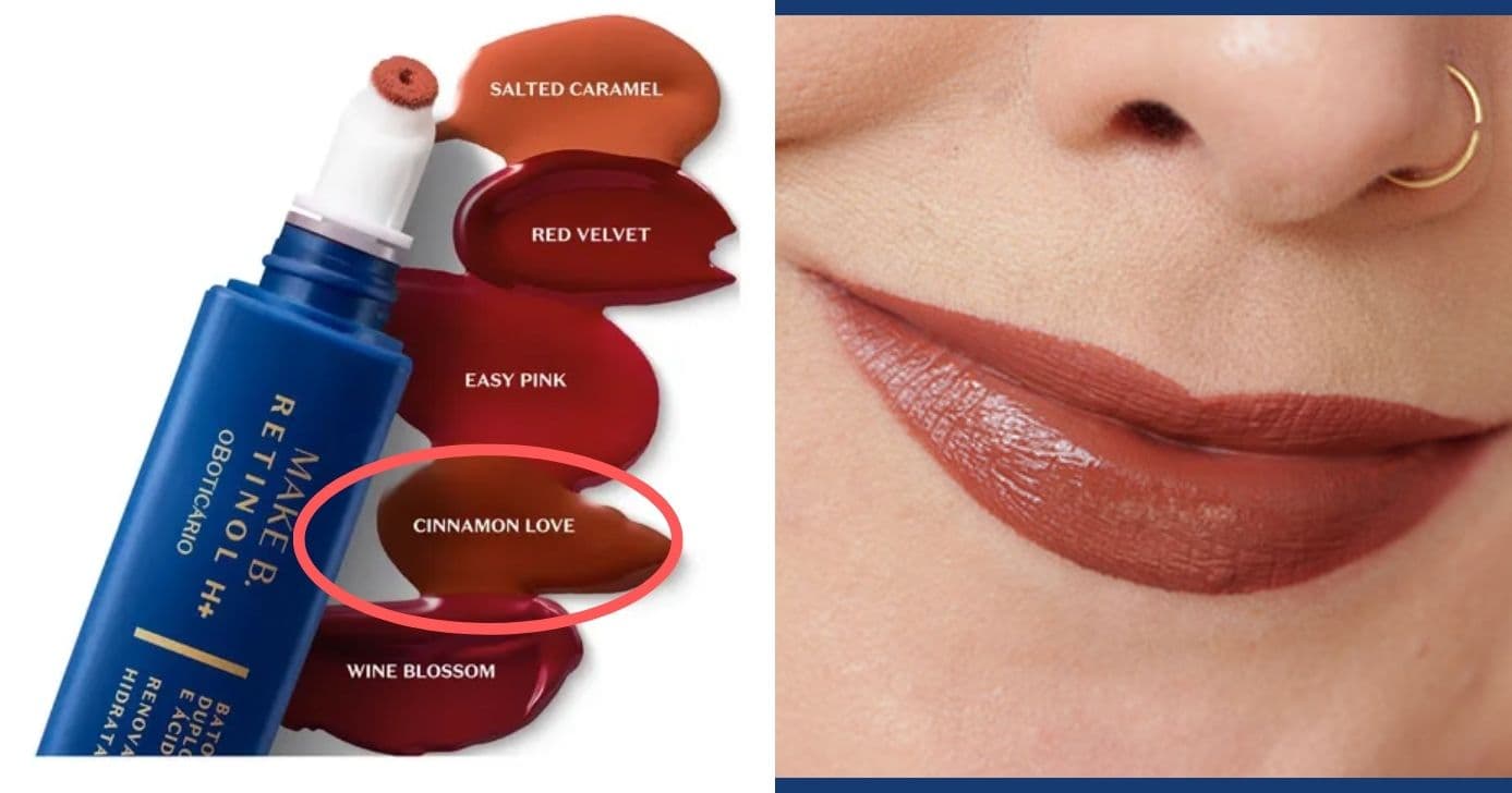 Boticário (Linha Make B. Retinol H+) - Tom Cinnamon Love (Foto Reprodução/Montagem/Lennita/Tv Foco/Boticário/Coisas de Diva)