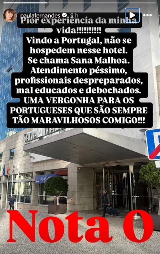 Paula Fernandes detonou hotel (Foto: Reprodução / Instagram)
