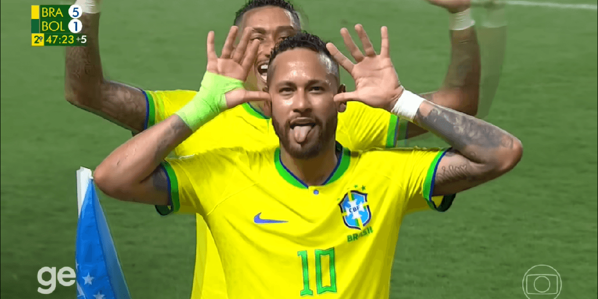 Neymar em um jogo de Copa do Mundo (Foto: Reprodução/ YouTube/ GE) Neymar em um jogo de Copa do Mundo (Foto: Reprodução/ YouTube/ GE)