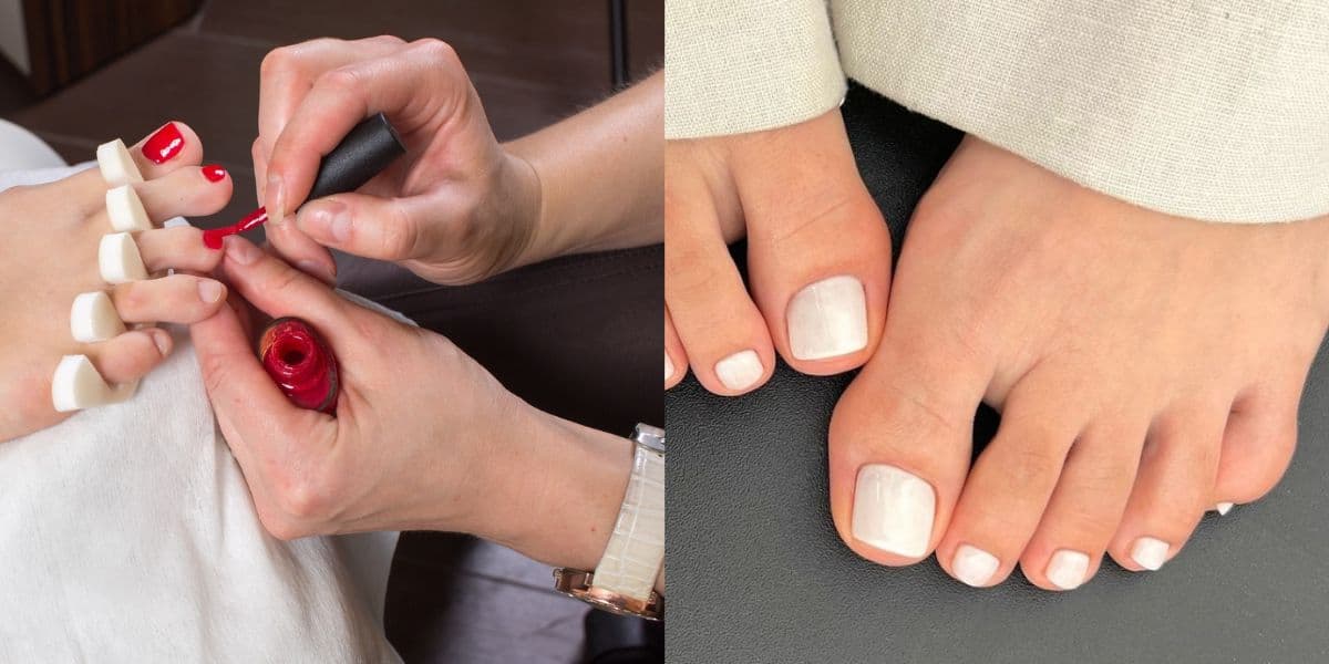 Além do branco: 7 esmaltes que são tendência para as unhas dos pés neste Outono