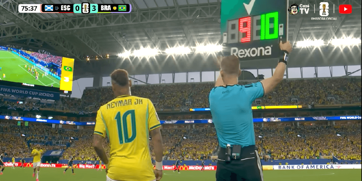 Neymar estreando na Copa de 2026 (Foto: Reprodução/ YouTube/ Globo)