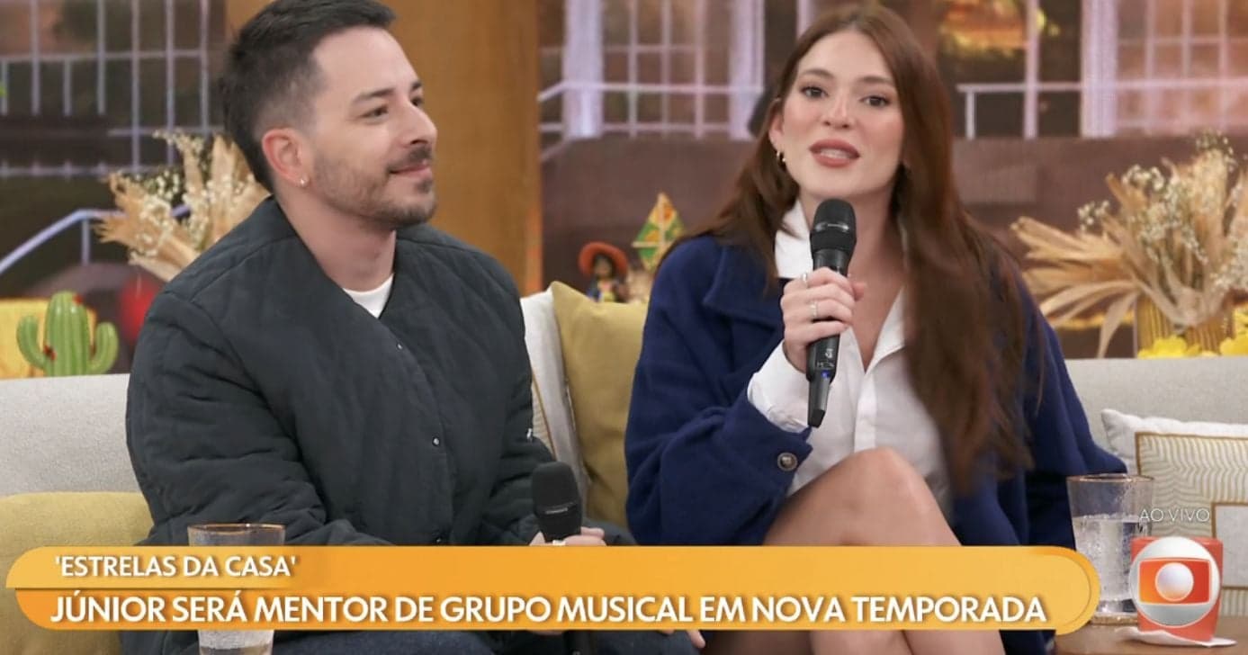 Junior Lima e Ana Clara no Encontro (Foto: Reprodução / Globo)