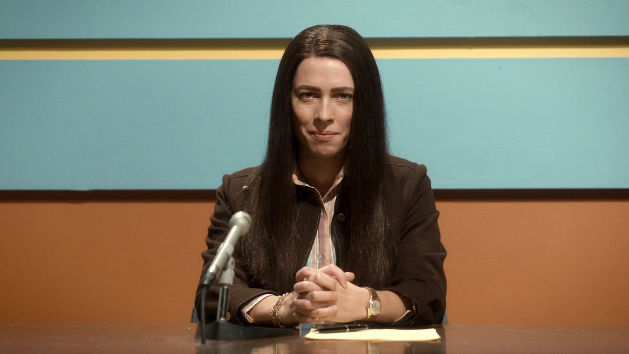 Rebecca Hall interpretando a apresentadora Christine Chubbuck em seu filme (Foto: Divulgação)