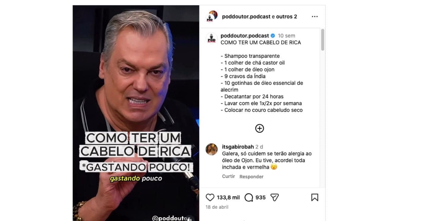 Marco Antônio de Biaggi ensina receita (Foto: Reprodução / Instagram) 