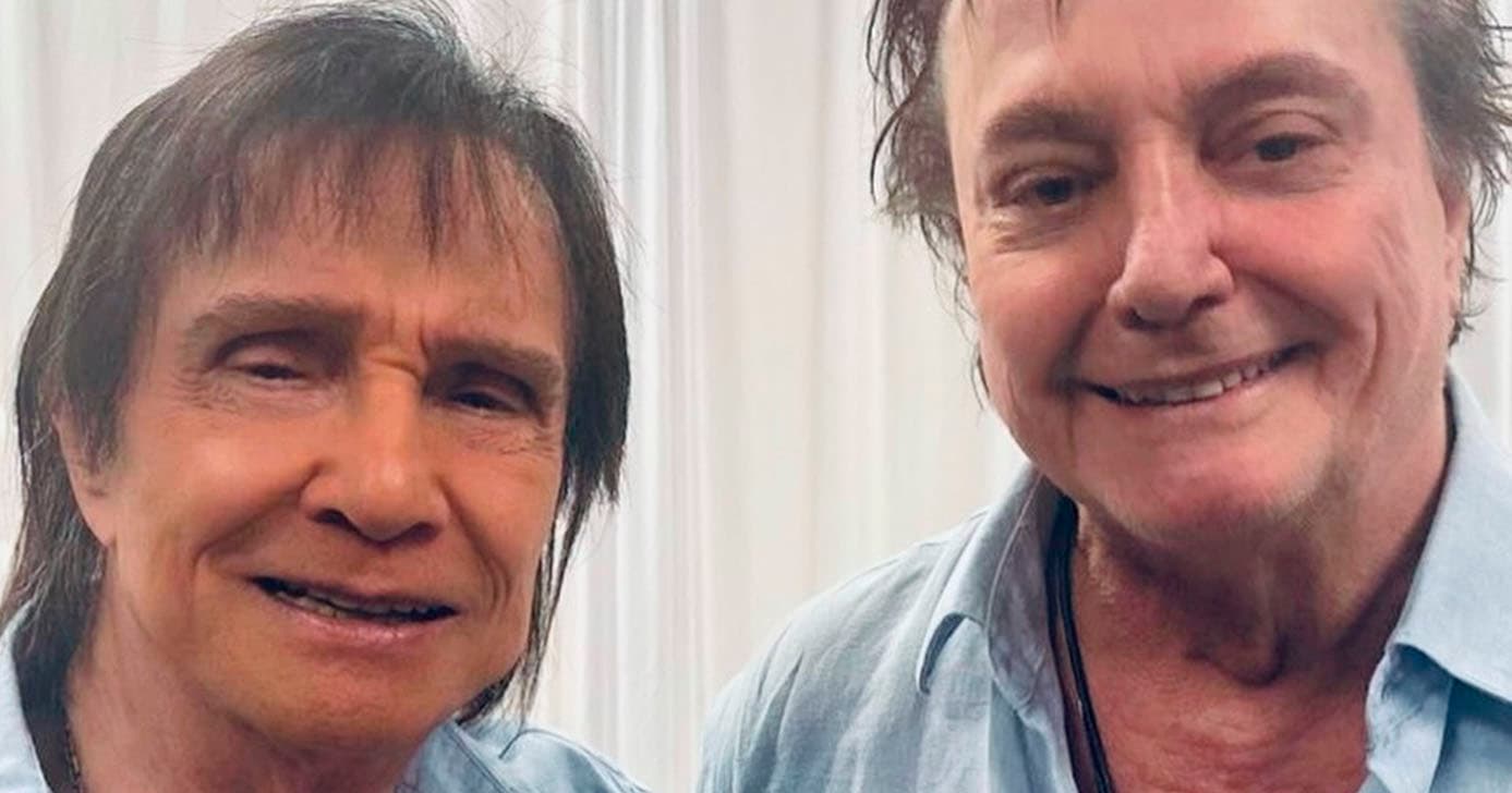 Roberto Carlos e Fábio Jr . (Foto: Reprodução)
