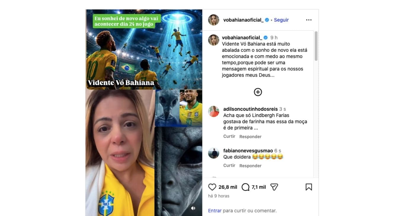 Vidente fala sobre a Copa do Mundo (Foto: Reprodução / Instagram)