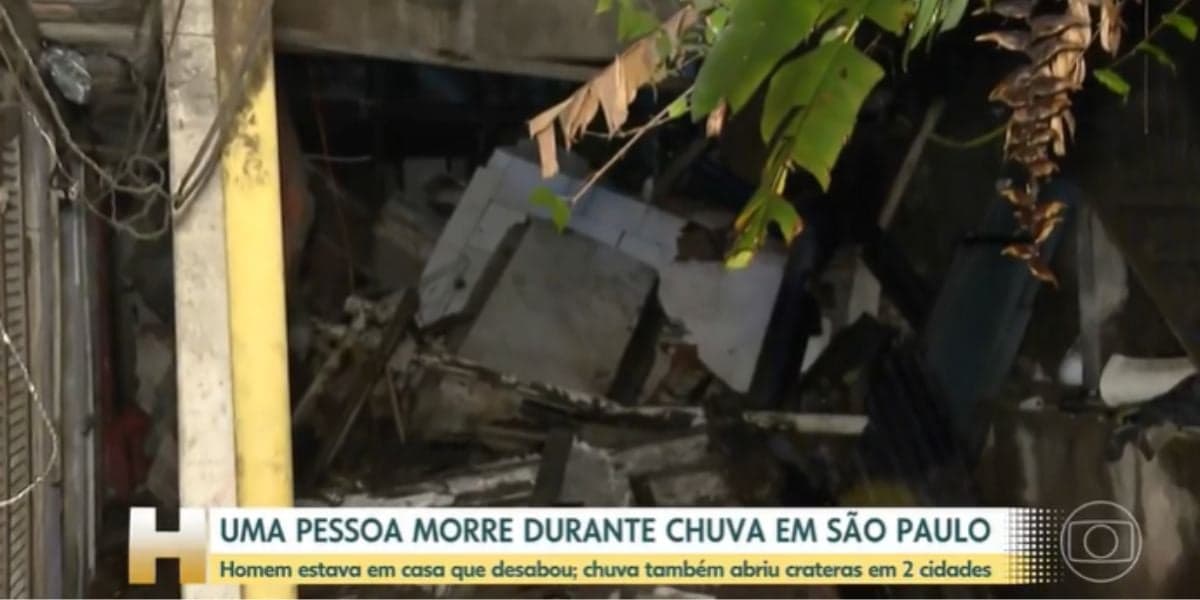 Desabamento acabou matando uma pessoa em São Paulo (Reprodução: Globo)
