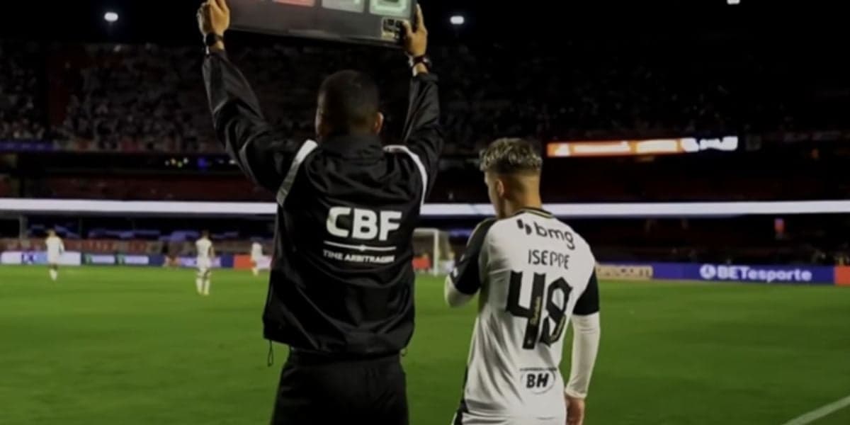 Mateus Iseppe estreou contra o São Paulo (Reprodução: SporTV)
