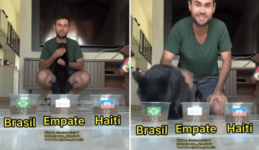 'Vidente' Milu e seu tutor Natan Pinheiro (Foto: Reprodução / Instagram)

